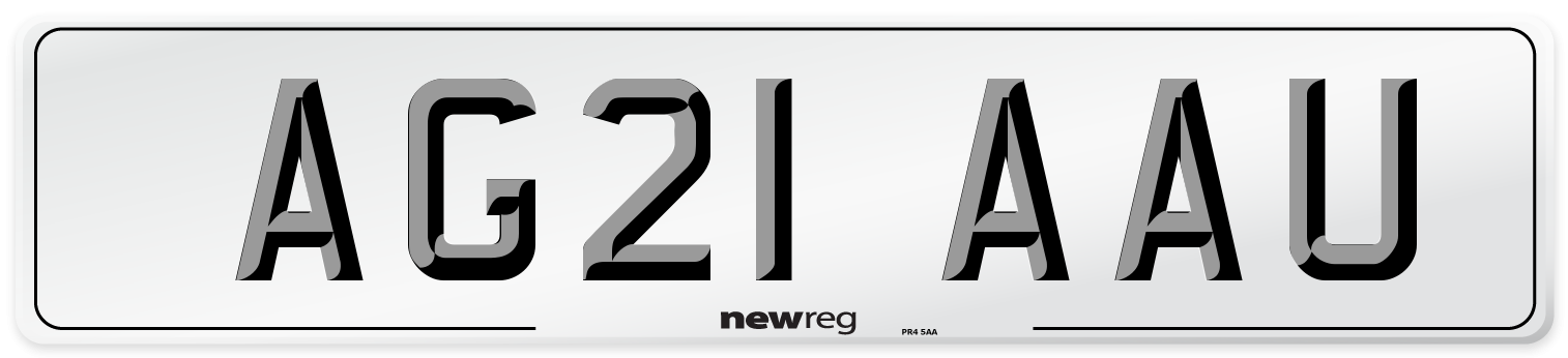 AG21 AAU Number Plate from New Reg